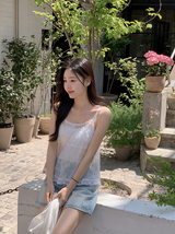 [SHOPPERMADE] Flower See-through 2WAY Sleeveless Blouse