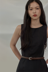 Basic Slim Round Leather Belt – 6 Colors