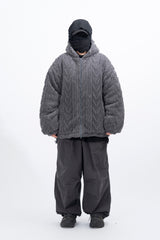 Manon Cable Hooded Fur Jacket