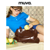 muva.ラージキャパシティ ノット アンダーアームバッグ オータム ウィンター ショルダートート