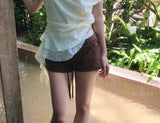 nouveau drape asymmetrical sleeveless top