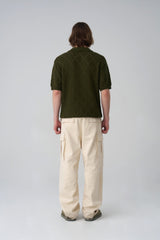 Argyle patterned short-sleeved knitwear