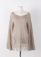 FRINGE V LONG KNIT