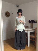 26SS★ [BAONHAUS] ポリティ カット バルーン ワイド パンツ