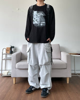 シャドープリント長袖Tシャツ