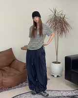 Roan Striped Henley Neck Short Sleeve Tee