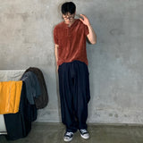 Veloa ribbed henley neck knit (4color)