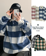 Teemo Fleece Checkered Collar Sweatshirt