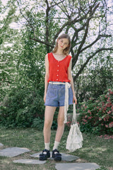 フリルパンチングニットベスト(2 COLORS)