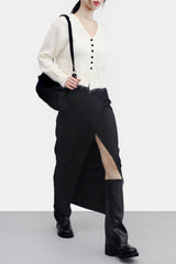 [NONCODE] J.O. Unbalanced Cut-Out Long Skirt