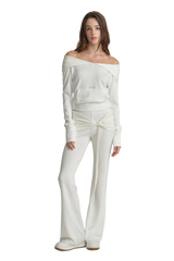 Cupcake off-shoulder hooded top, Ivory