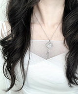 Fancy silver key necklace