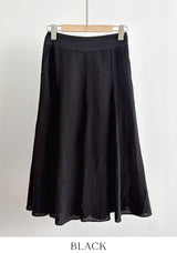Arom Wrinkle Banding Flare Skirt