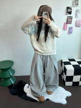 パラシュートツーピンタックバルーンロングワイドパンツ 🖤🩶💜🤎🩷5COLOR