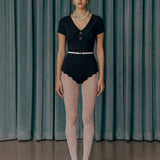 Retro Collar Belted One-piece