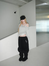 eyelet punching shirring long tee(4 color)