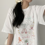 3st Digital Printed Short Sleeve T-Shirt #TeddyBear #Ballerina #Ribbon
