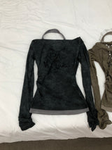 ヴィンテージウォッシングホルターネックTシャツ
