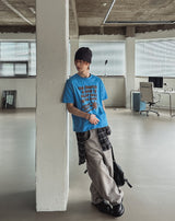 Grain Stud Washed Wide Denim Pants