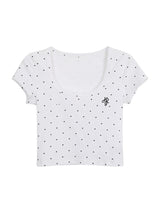 クラシックドットUネッククロップ半袖Tシャツ