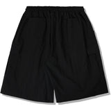 PATCH POINT NYLON CARGO HALF PANTS - BLACK