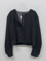 Tweed Zip-Up Blouson Jacket