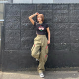 KIRSH X TOKYO BIG CHERRY CROP T-SHIRT - BLACK