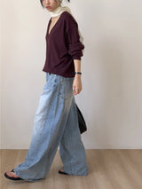 552 Cut-out Wide Denim Pants