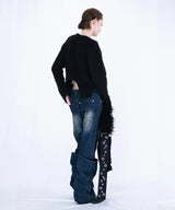OVERLAP TUCK DENIM PANTS