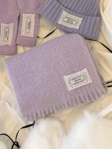 LACE LABEL HAIRY MUFFLER LEMON