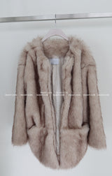 Big Pocket Half Fake Fur Jacket Coat
