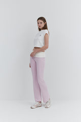 【MADE】 Roll-Up Flare Pants_Pink