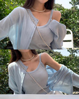 [MADE] Bali, see-through camisole cardigan setup