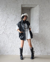 エントンオーバーサイズフィットプリント半袖Tシャツ