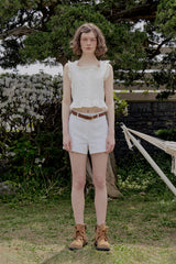 Classic linen shorts_white