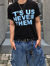 Never Them Lettering Short-Sleeved T-Shirt 4C