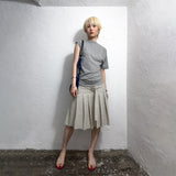 ASYMMETRIC DRAPED T-SHIRT: MELANGE