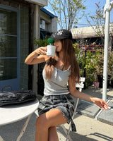 Camo lace patch pocket skirt pants (belt set)