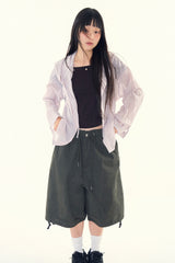 Maron check shirt hoodie