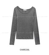 [U-BASIC]オビベーシックスリムUネック長袖Tシャツ