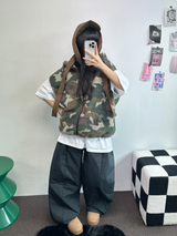 ヒーターパディング❤スナップオーバーロングパンツ 🩶🖤💚3COLOR