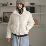Yukan Matt Basic Oversized Fit Short Padded Jacket