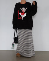 [UNISEX] ボーティー, ナッピング, オーバーサイズフィットスウェットシャツ