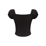 ミニ レース ブラウス (BLACK)