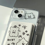 Black - Baby Blackcat Magsafe Phone Case Card Pocket Set
