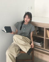 Tinbe Frill Check Short Sleeve Shirt