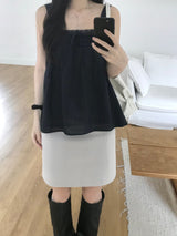 Low rise button midi skirt (one color)