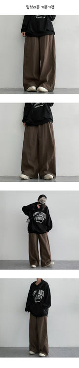 [3 Tier Length] [S-3XL] Wendside Slit Banded Wide Pants (4 colors) Hem String!