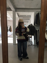 [MD Pick] ティールピーチフリースリネッドロールアップジーンズ (1 Color)