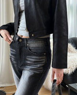[F/W] Crop suede zipper jacket(2color)